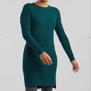 Title Nine Woolicious Waffle Sweater Dress Women’s Size S Merino Wool Zip Pocket